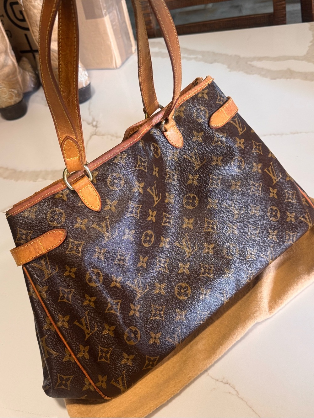 Louis Vuitton Monogram Canvas Tote in Brown and Tan